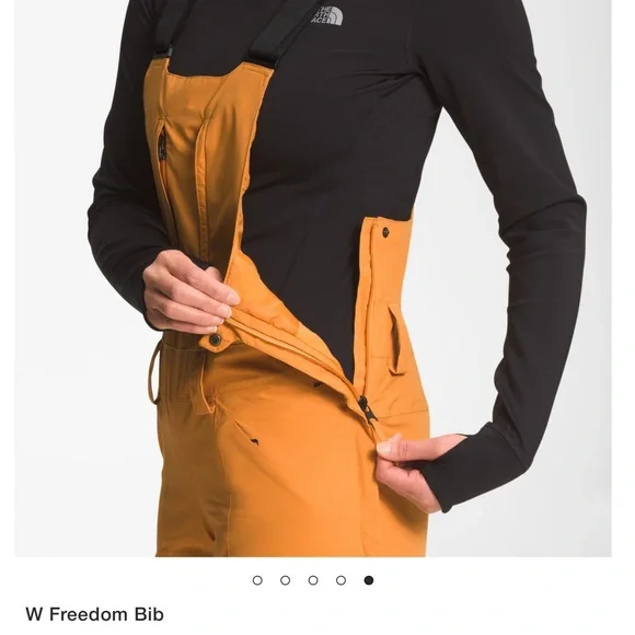 The North Face Women's Ski Bib in Orange - Picture 4 of 6